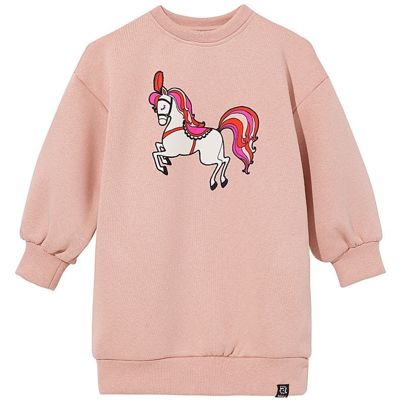 kukukid-sweatshirt dress single pale pink horse-polkabubu.jpg