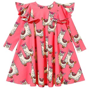 Sukienka Pompom Longsleeve Dress PINK LAMA