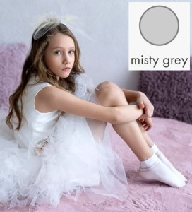 Skarpetki LARA z dekoracyjnym wykończeniem 40 den MISTY GREY