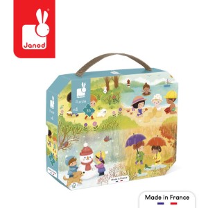 Janod 4 lata+ Puzzle w walizce Pory roku 36 el.