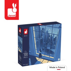 Janod 8 lat+ Puzzle artystyczne Nocny widok w błękicie 500 el.