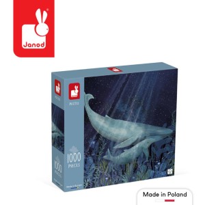 Janod 9 lat+ Puzzle artystyczne Wieloryby w głębinie 1000 el.