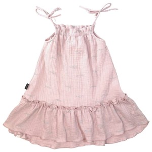 Sukienka 005-23 WINDY MUSLIN DRESS / LIGHT PINK & WAVE - GOTS