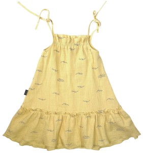 Sukienka 006-23 WINDY MUSLIN DRESS / YELLOW & WAVE - GOTS