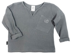 Bluzka 044-23 MUSLIN BLOUSE - GRAPHITE - GOTS