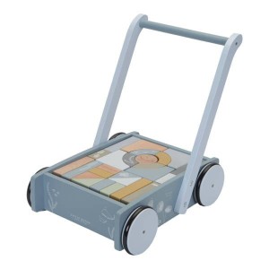 Little Dutch 12 m+ Wózek z klockami Błękit Ocean LD7021