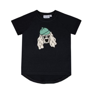 T-Shirt gładki PIESEK CZARNY - DOGGIE BLACK / SINGLE T-SHIRT