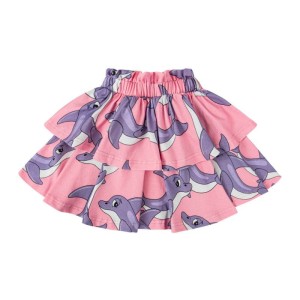Spódnica falbany DELFIN RÓŻ - DOLPHIN PINK / WAVE SKIRT