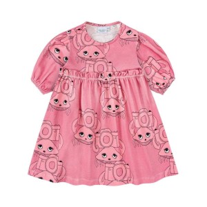 Sukienka rozkloszowana KRABIK RÓŻ - CRABI PINK / FLARED DRESS