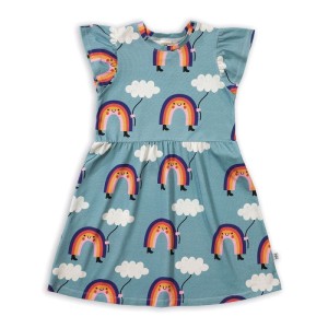 Sukienka RAINBOW ON BLUE FRILLS DRESS