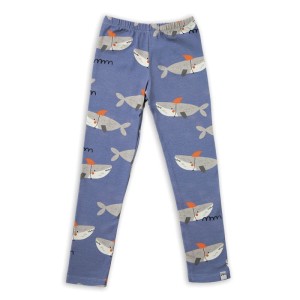 Legginsy WHALE-SHARK ON TEMPEST BLUE LEGGINS