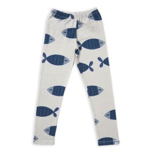 Legginsy FISH ON LIGHT GREY LEGGINS
