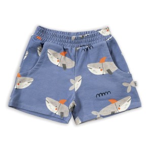 Szorty WHALE-SHARK ON TEMPEST BLUE SHORTS