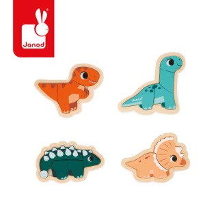 Puzzle progresywne drewniane Dinozaury 4 układanki – 2, 3, 4 i 5 el. 18 m+ Janod J05824