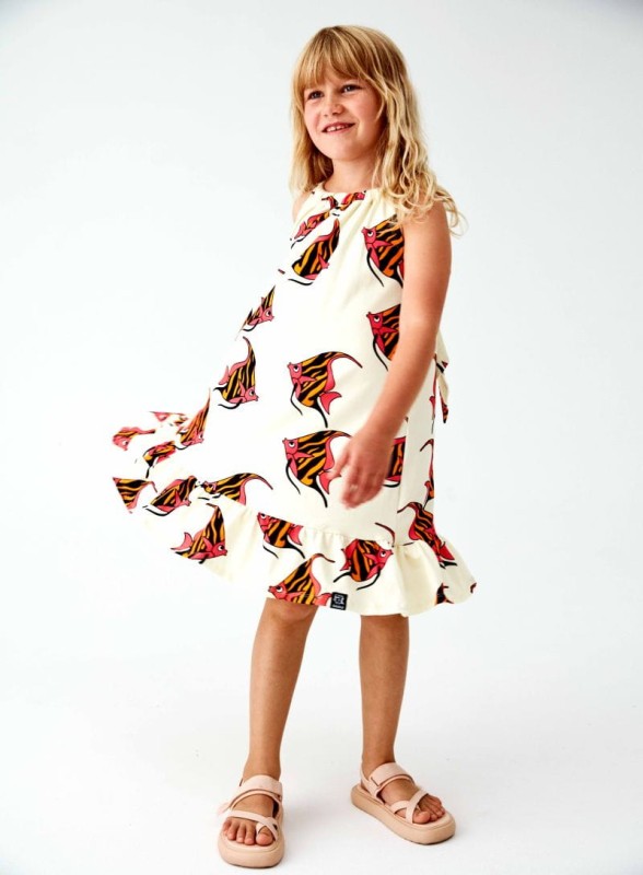 kukukid-bow dress beige orange pink fish-polkabubu-10.jpg