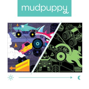 Mudpuppy 5 lat+ Puzzle świecące w ciemności Monster trucki 100 el.