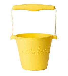 Scrunch 12 m+ Składane wiaderko Bucket PASTELOWY ŻÓŁTY do wody i piasku