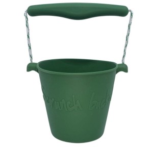 Scrunch 12 m+ Składane wiaderko Bucket CIEMNY ZIELONY do wody i piasku