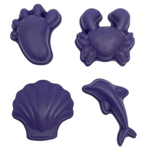 Scrunch 12 m+ Silikonowe Foremki do piasku 4 szt. PURPUROWY