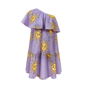 Sukienka na jedno ramię SŁOŃCE FIOLET - SUN PURPLE / ONE-SHOULDER DRESS