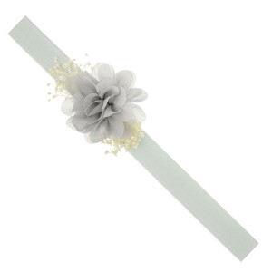 Opaska / tasiemka z ornamentem kwiatowym Szara / Light Grey SIENA 211 10 6340 E