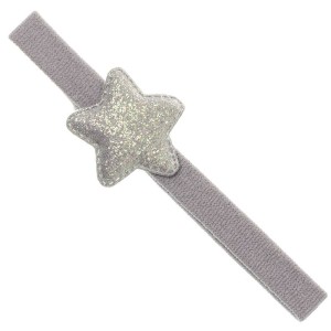 Opaska BROKATOWA GWIAZDKA szara / Light Grey SIENA 211 10 7096 Y