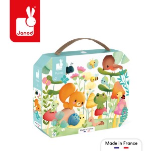 Puzzle w walizce Przyjaciele z ogródka 20 el. 2 lata+ Janod J02575