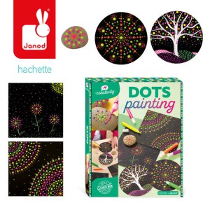 Janod 8 lat+ Zestaw kreatywny Malowanie kropkami Dots painting I love creativity