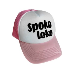 Czapka z daszkiem SPOKO LOKO biało-różowa