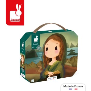 Janod 6 lat+ Puzzle w walizce Obraz inspirowany twórczością da Vinci 100 el.