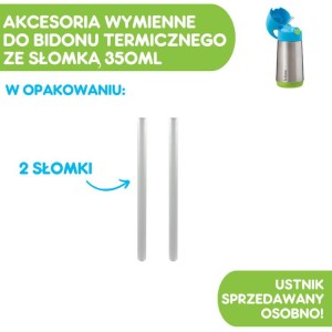 Zestaw słomek 2 szt.  do bidonu termicznego 350 ml | b.box