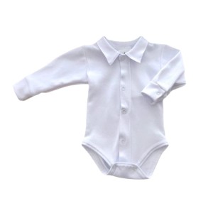 Body z kołnierzykiem BIAŁE długi rękaw -50%