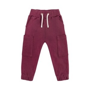 Spodnie Cargo BASIC - DARK RED / RIB CARGO PANTS