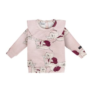 Longsleeve z falbanką SŁONIK RÓŻ - ELLIE PINK / FRILL LONGSLEEVE