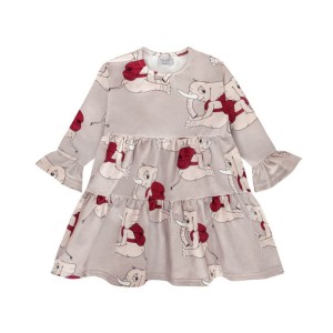 Sukienka fale SŁONIK SZARY - ELLIE GREY / SPINNING DRESS