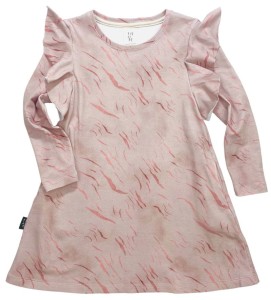 Sukienka 102-23 LUNA DRESS - CONNECTION PRINT / PINK - GOTS