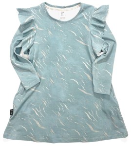 Sukienka 104-23 LUNA DRESS - CONNECTION PRINT / BLUE - GOTS