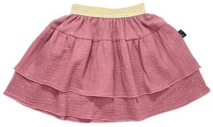 Spódniczka 109-23 MUSLIN SKIRT - POWDER PINK & GOLD / GOTS
