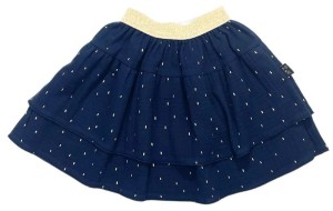 Spódniczka 110-23 MUSLIN SKIRT - NAVY BLUE & GOLD / GOTS