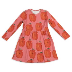 Sukienka prążek APPLE ON PINK RIBBED CLASSIC DRESS