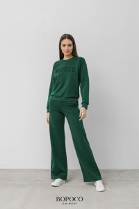 Spodnie dresowe ZIELONE szerokie -50%