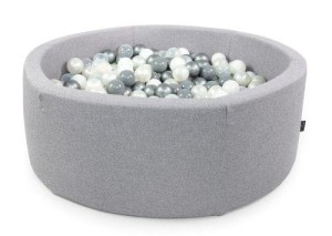 Basen okrągły JASNY SZARY koło śr. 90 cm wys. 30 cm + 200 piłek