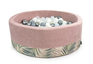 Basen okrągły RÓŻ+PALMY koło śr. 90 cm wys. 30 cm + 200 piłek