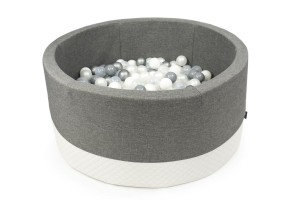 Basen okrągły SZARY+EKO koło śr. 90 cm wys. 40 cm + 200 piłek