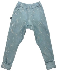 Spodnie 179-23 TROUSERS / CONNECTION PRINT - BLUE