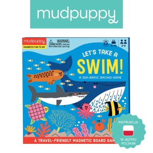 Mudpuppy 4 lata+ Podróżna magnetyczna gra planszowa wyścig Zawody pływackie