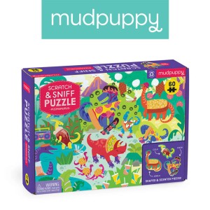 Mudpuppy 4 lata+ Puzzle sensoryczne z elementami zapachowymi Pizzasaurus 60 el.