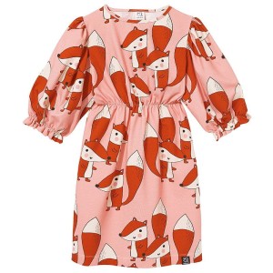 Sukienka Puffed Sleeves Dress PINK FOXES