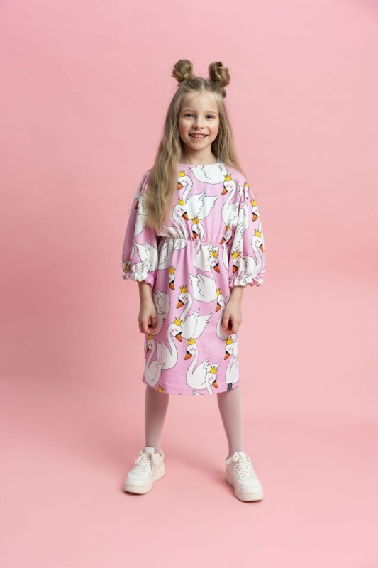 kukukid-sklep-ubrania-puffed sleeves dress pink swans-polkabubu-53.jpg