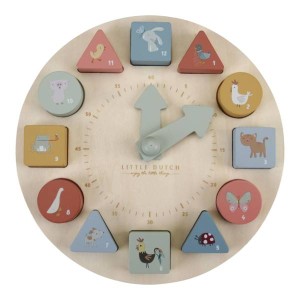 Little Dutch 2 lata+ Drewniany zegar do nauki FSC LD7063